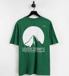 Only & Sons Oversized T-shirt With Mountain Back Print In Green Exclusive At Asos
