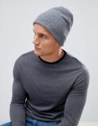 Esprit Slouchy Beanie In Gray Waffle - Gray