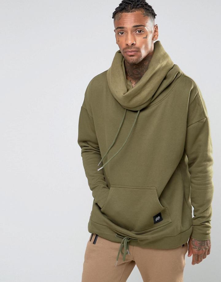 Sixth June Oversized Sweatshirt With Cowel Neck - Green