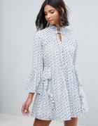 Sister Jane All Over Embroidered Smock Dress With Frills - White