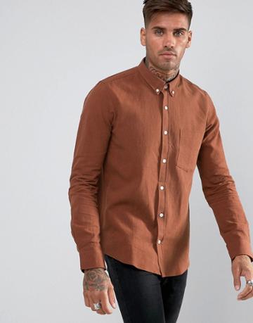 Just Junkies Linen Mix Shirt - Brown
