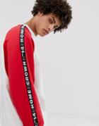 Asos Design Oversized Sweatshirt With Taping In White