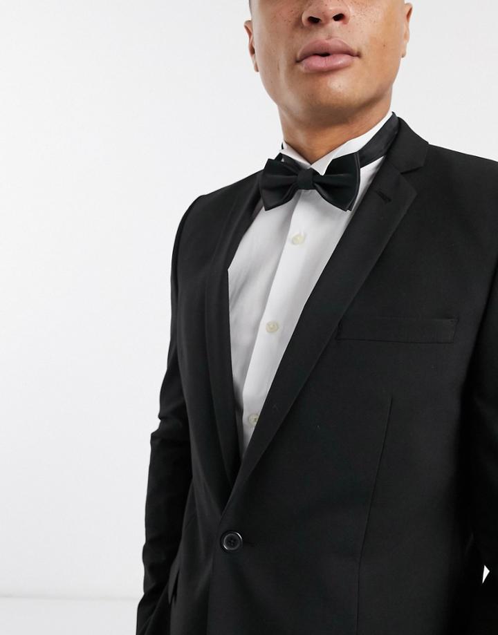 Devils Advocate Satin Bow Tie-black