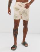 Bellfield Floral Print Swim Short-pink