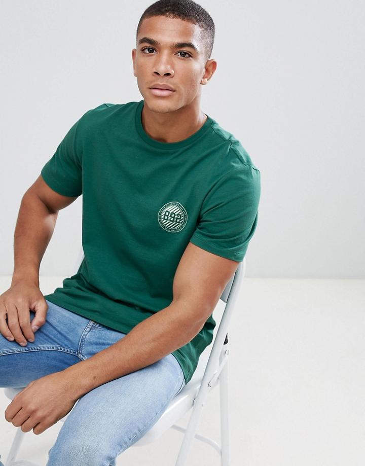 New Look T-shirt With New York Badge Print In Green - Green