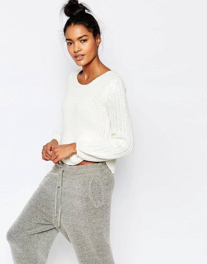 Stitch & Pieces Rib Sweater - Cream