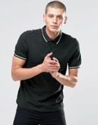 Fred Perry Polo Shirt With Tipping In Hunting Green - Green