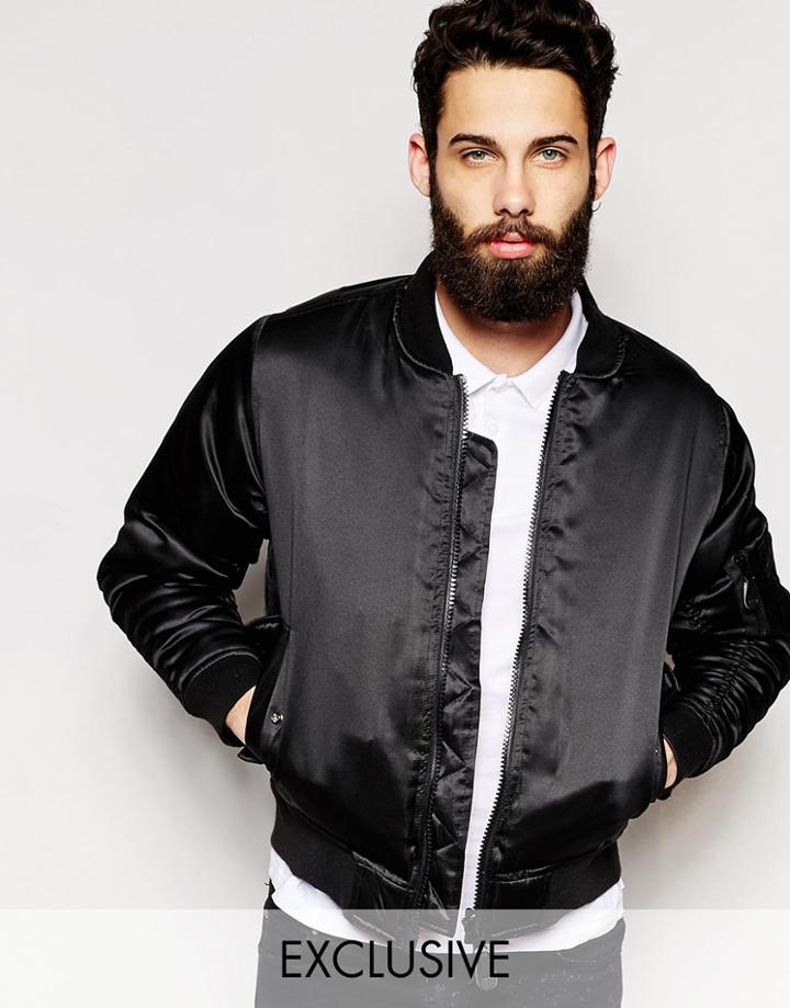 Reclaimed Vintage Ma1 Bomber Jacket - Black