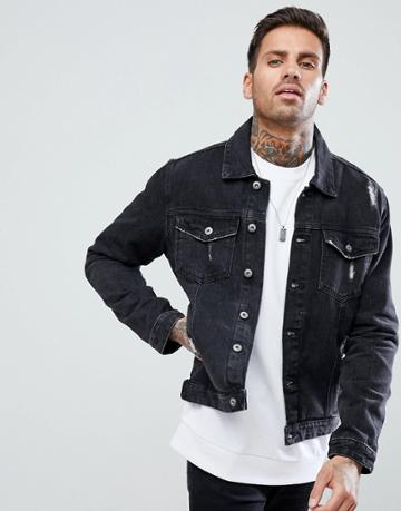 D-struct Denim Jacket - Black