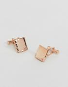 Ted Baker Rose Gold Cufflinks With Corner Crystal - Gold
