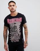 Religion T-shirt With Stepped Hem And New York Tour Print - Black