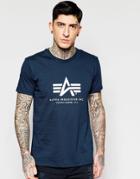 Alpha Industries T-shirt With Logo In Navy - Navy