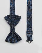 Asos Bow Tie In Paisley Design - Navy