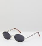 Reclaimed Vintage Inspired Silver Sunglasses With Black Frame Exclusive To Asos - Silver