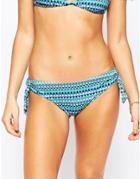 Sunseeker Stripe Loop Front Bikini Bottom - Ocean