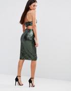 Rare Sequin Midi Skirt - Green