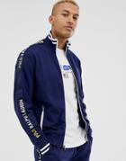 Polo Ralph Lauren Taped And Icon Logo Tricot Track Top In Navy