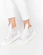 Minna Parikka White Sheer Lace High Top Sneakers - White