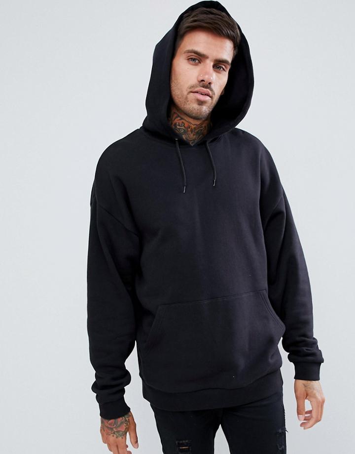 Asos Design Oversized Hoodie In Black - Black