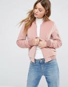 Only Quilted Velvet Bomber - Pink