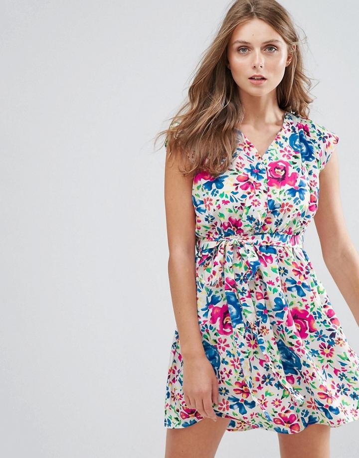 Anmol Floral Print Dress - Blue