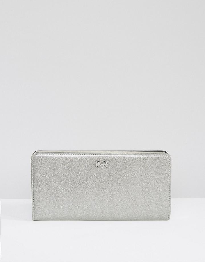 Ted Baker Zip Around Purse In Silver - Silver