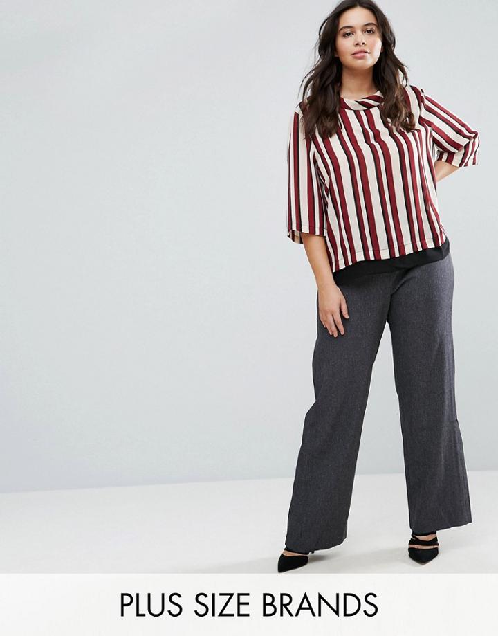 Elvi Charcoal Wide Leg Pant - Gray