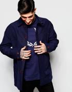 Fred Perry Trench Coat In Navy - Blue Granite