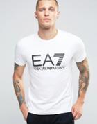 Emporio Armani Ea7 T-shirt With Metallic Logo In White - White