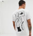 Crooked Tongues Oversized T-shirt In White With Luck Back Print - White