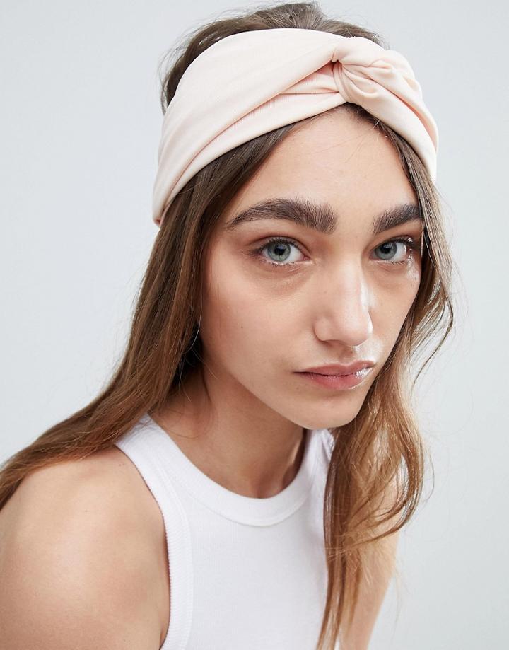 Johnny Loves Rosie Blush Pleat Knot Wide Headband - Pink