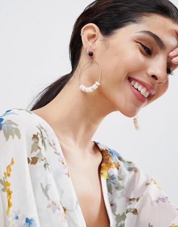 Ashiana Hoop Earrings - White