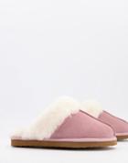 Redfoot Sheepskin Mule Slippers In Pink