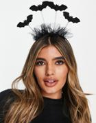 Asos Design Halloween Headband With Bat Boppers-black