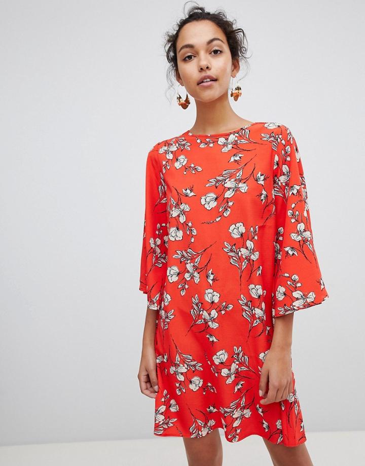 Vila Floral Midi Smock Dress - Multi