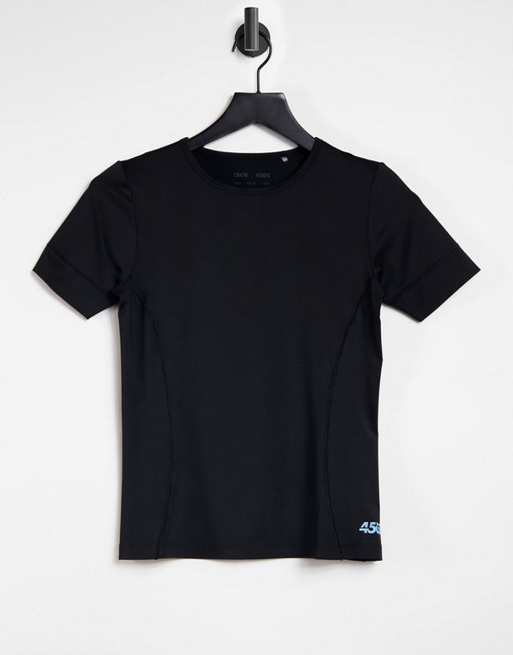 Asos 4505 Fitted T-shirt With Seam Detail-blues