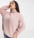 In The Style Plus X Billie Faiers Cut-out Shoulder Sweater In Pink