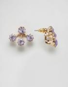 Asos Chunky Jewel Swing Earrings - Purple