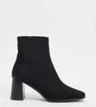 Raid Wide Fit Paulina Square Toe Ankle Boots In Black