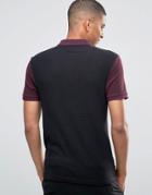 Asos Muscle Textured Polo With Contrast Back In Red - Oxblood