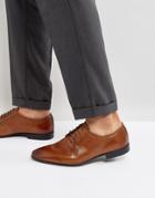 Asos Lace Up Derby Shoes In Tan Leather - Tan