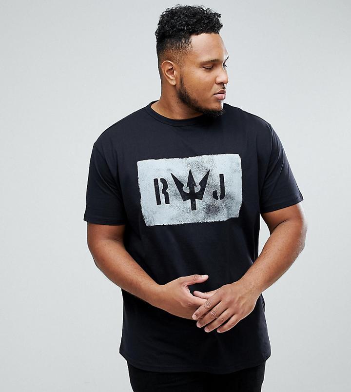 Replika Plus T-shirt With Chest Print - Black