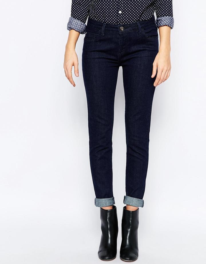 Dry Cast Super Skinny Mid Rise Blue Wash Jeans - Rinse Wash