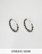 Reclaimed Vintage Chain 14mm Hoop Earrings In Sterling Silver - Silver