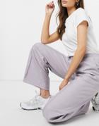 Asos Design Oversized Tailored Sweatpants In Grayed Lilac-purple