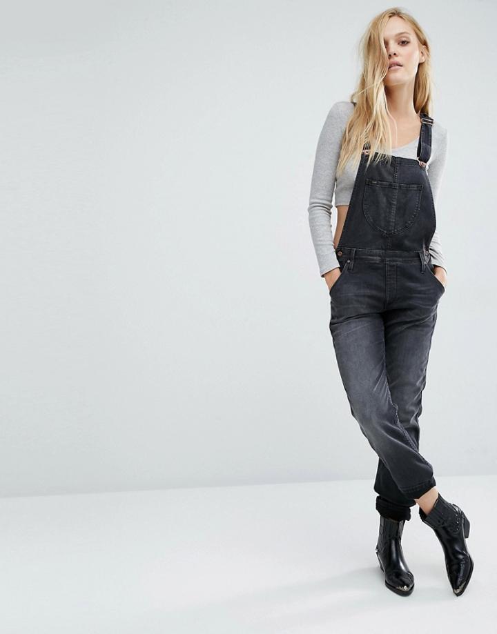 Lee Straight Denim Overalls - Black
