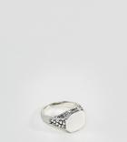 Designb Burnished Silver Signet Pinkie Ring Exclusive To Asos