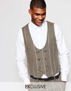 Reclaimed Vintage Scoop Vest In Tweed - Brown