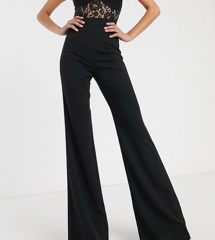 Club L London Tall High Waist Bootcut Pants In Black