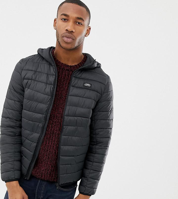 Pull & Bear Lightwieght Padded Jacket In Black - Black